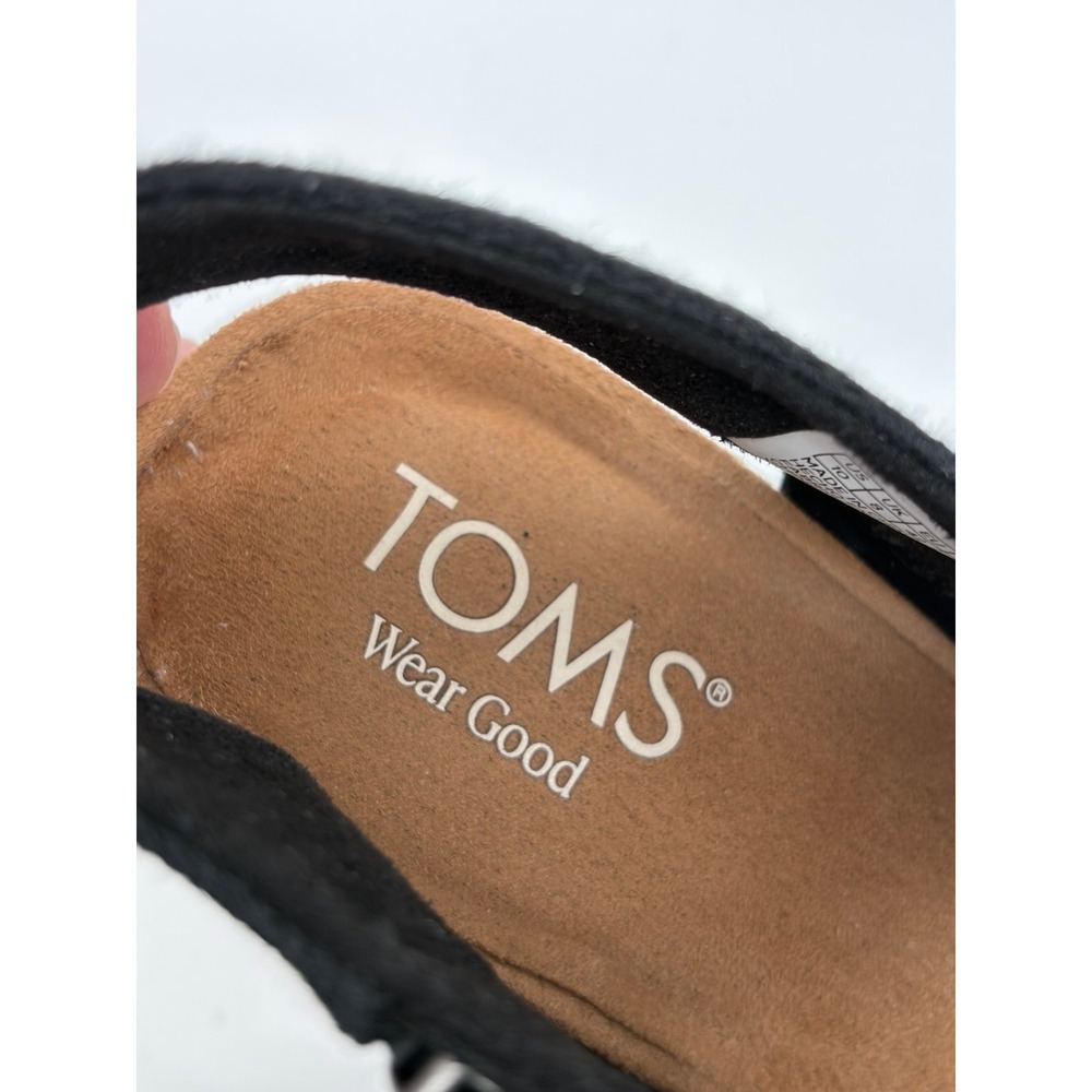 TOMS Majorca Sandal, Black Slingback Side Zip Closed Toe Block Heel, Sz 10 - Picture 7 of 9